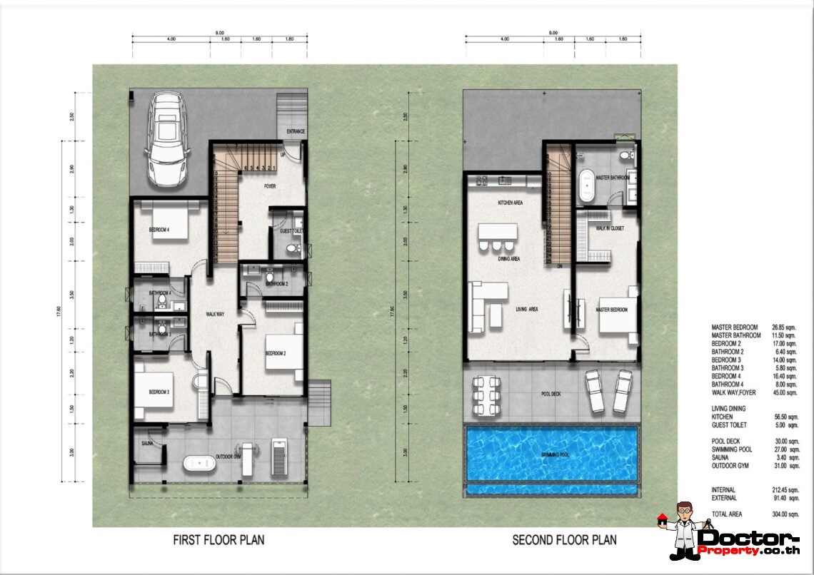 New 4 Bedroom Pool Villa with Sea View in Lamai, Koh Samui – For Sale